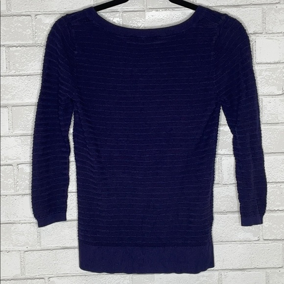 Loft Navy Knit Scoop Neck Sweater - Picture 5 of 9
